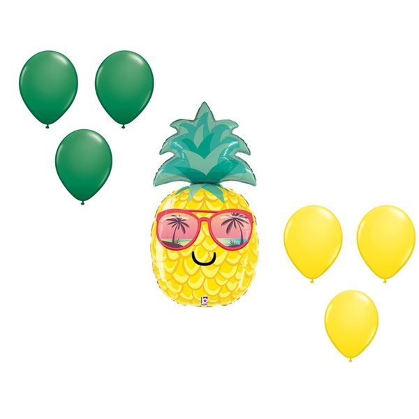 Loonballoon 37 Inch Summer Pineapple Balloon Set 6x latex 99501